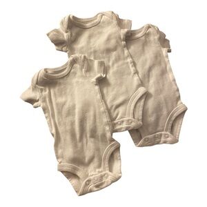Carters Newborn Set of White Baby Onesies